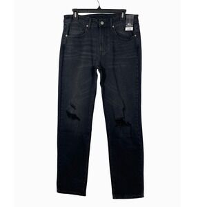 NO BOUNDARIES Men‎ Black Slim Fit Distressed Denim Jeans 30x32 Strech Pockets